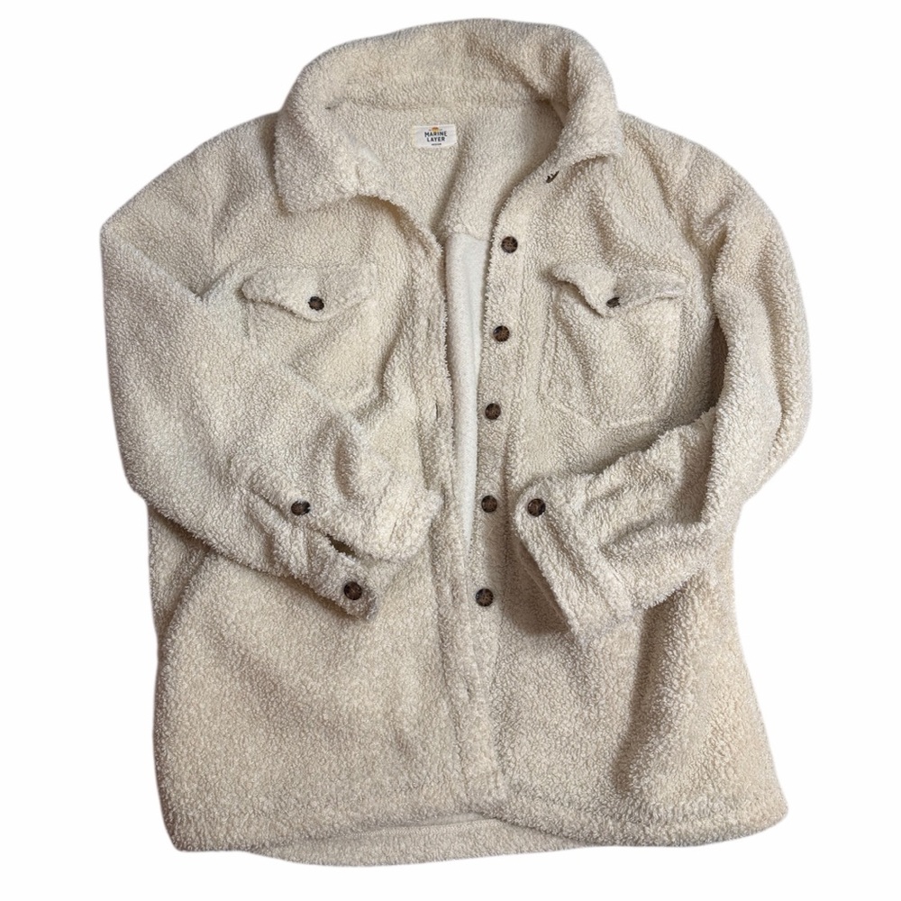 MARINE LAYER Cozy Cream Sherpa Jacket Medium